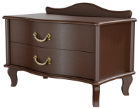 Тумбочка Джульетта широкая 2 ящика 75х41,5х52,8 см (орех)